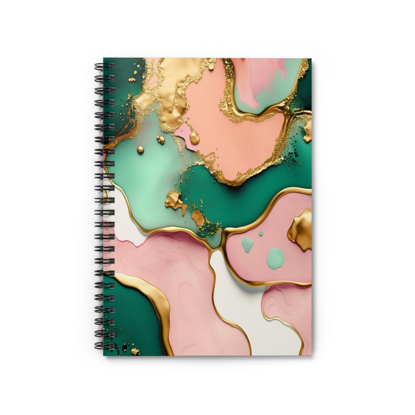 Green & Pink Journal or Notebook. Diary Notes Spiral Notebook - Ruled Lined