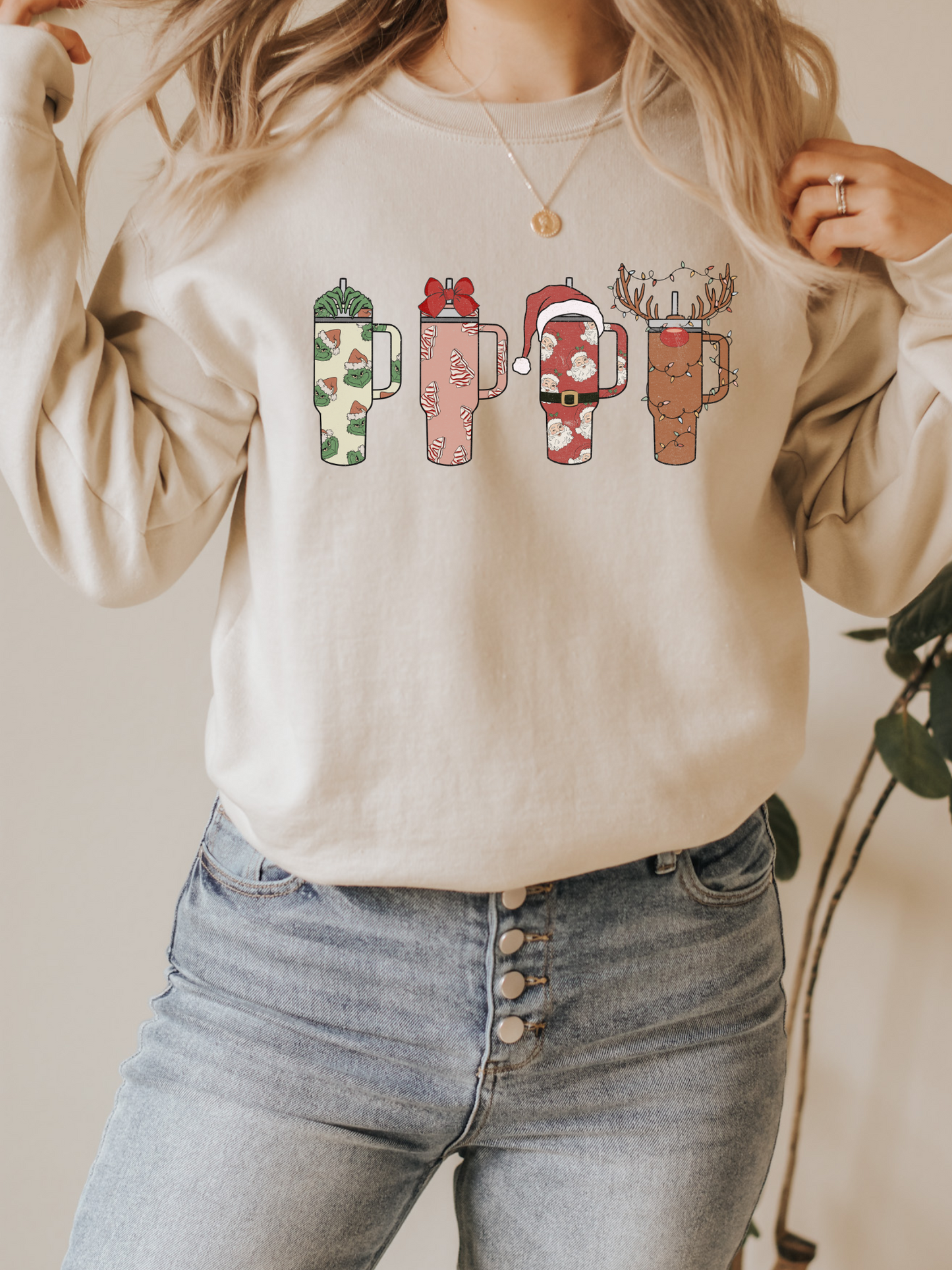 Tumbler Christmas Crewneck Sweatshirt