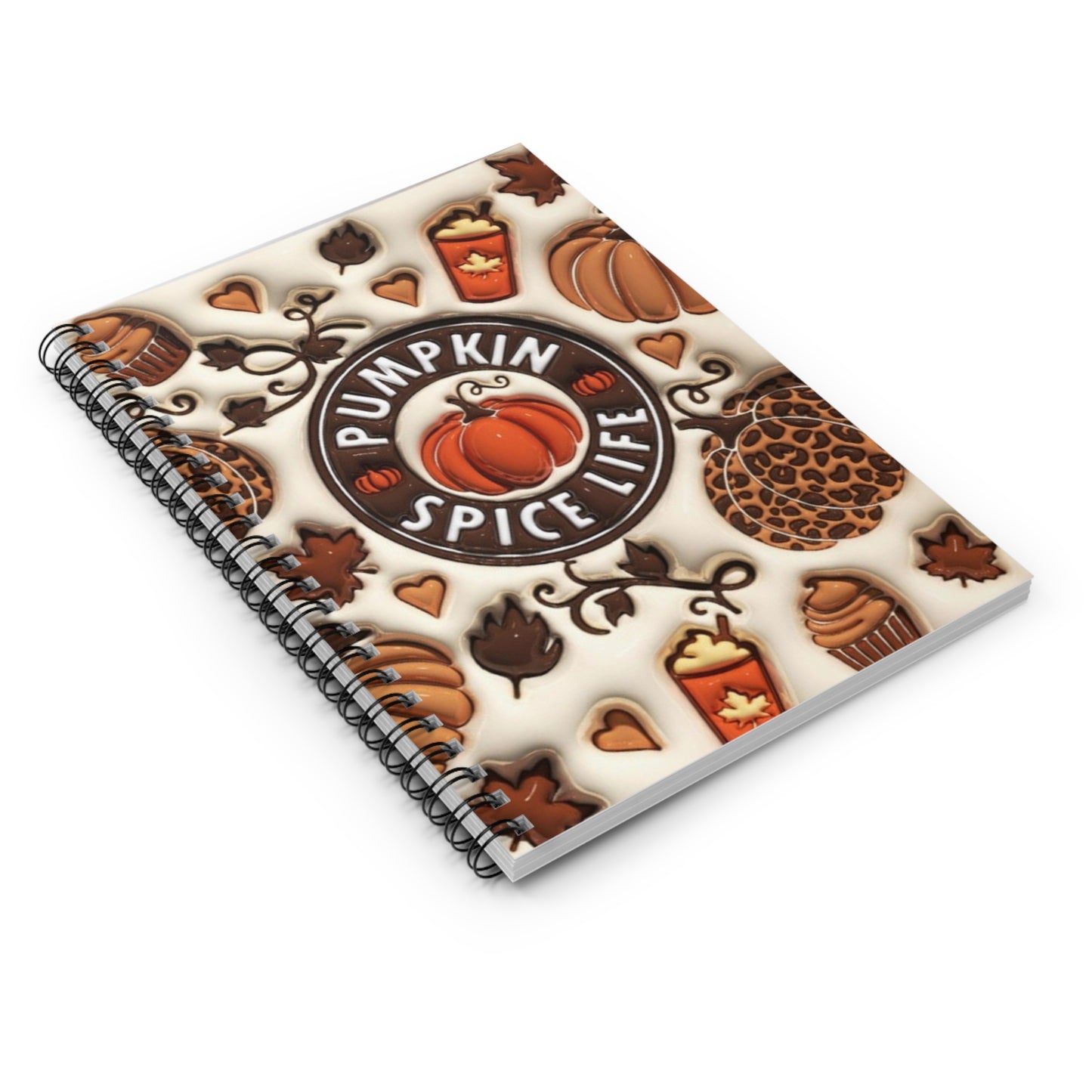 Pumpkin Spice Life! Journal or Notebook. Minimalist, Notes Spiral Notebook - Ruled Line