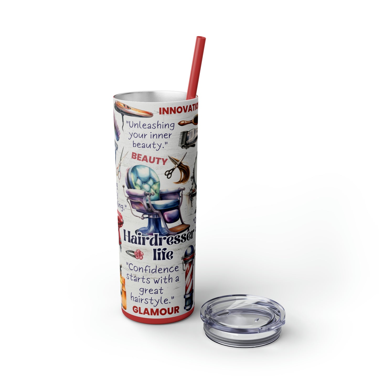 Hairdresser Life EcoChic 20oz Skinny Stainless Steel Tumbler with Straw