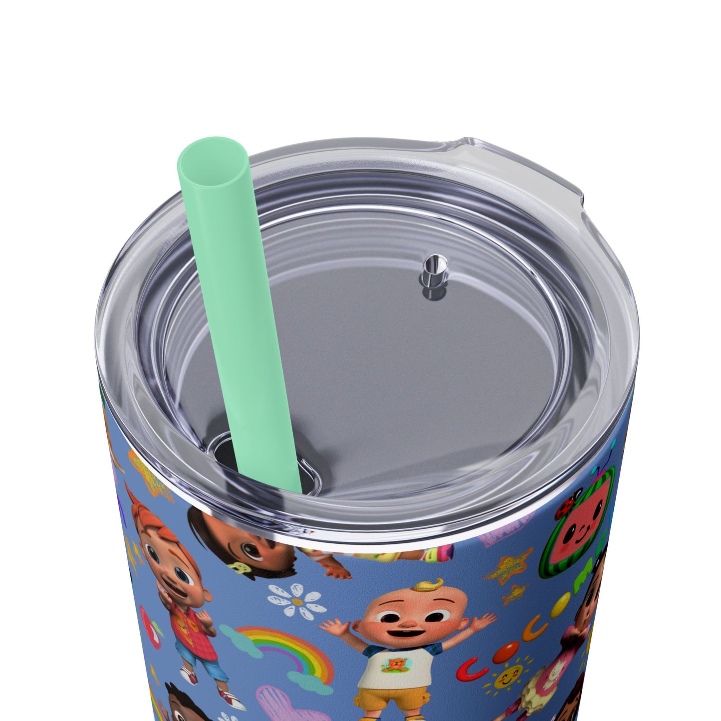 Coco Melon Skinny Tumbler with Straw, 20oz
