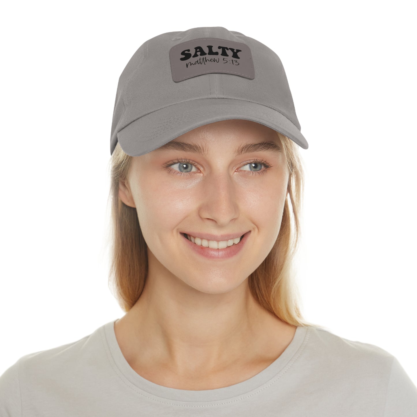 Salty Mathew 5:13 Hat with Leather Patch Christian (Rectangle)