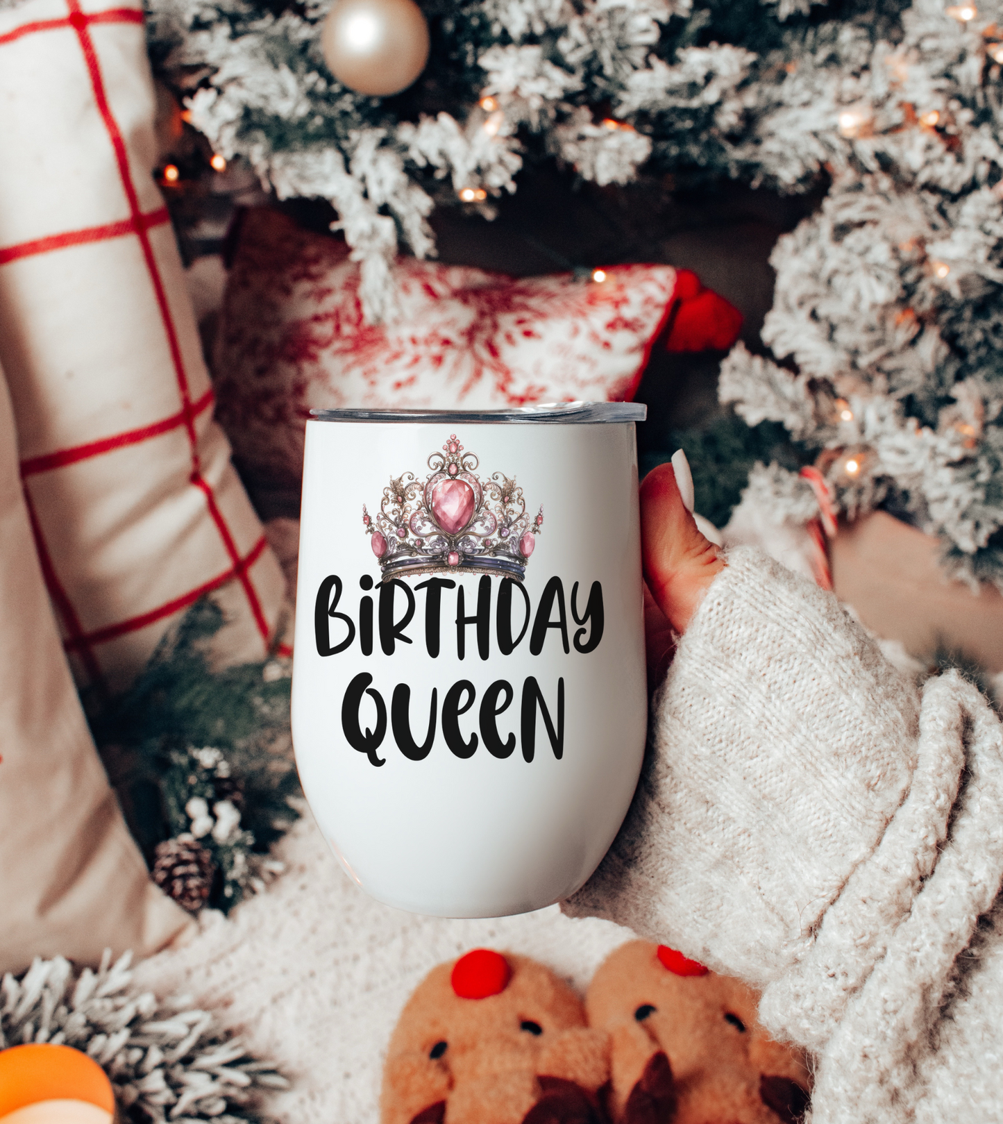 Birthday Queen Insulated Wine Tumbler - Elegant, Personalized Drinkware