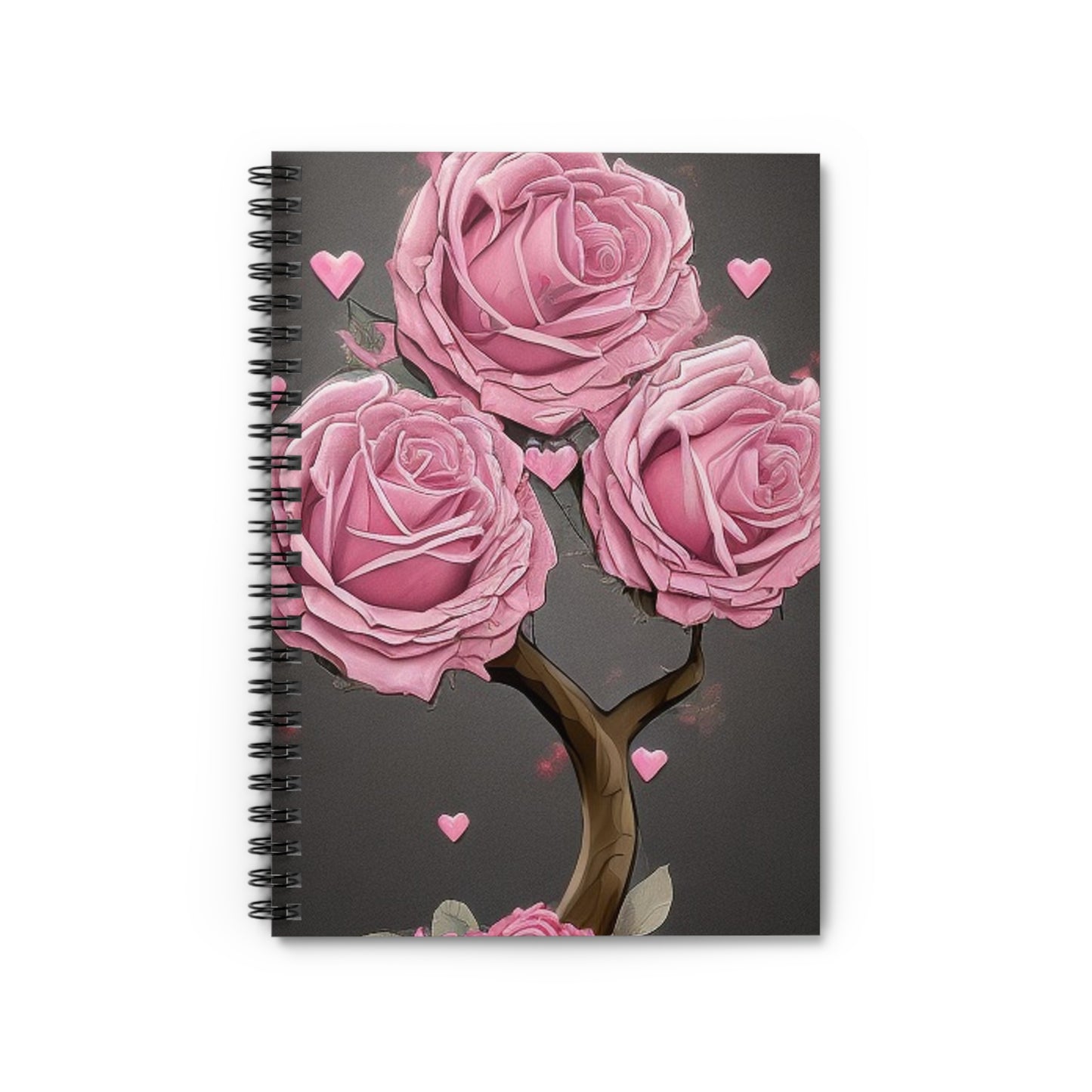 Pink Roses Tree Pink Spiral Notebook