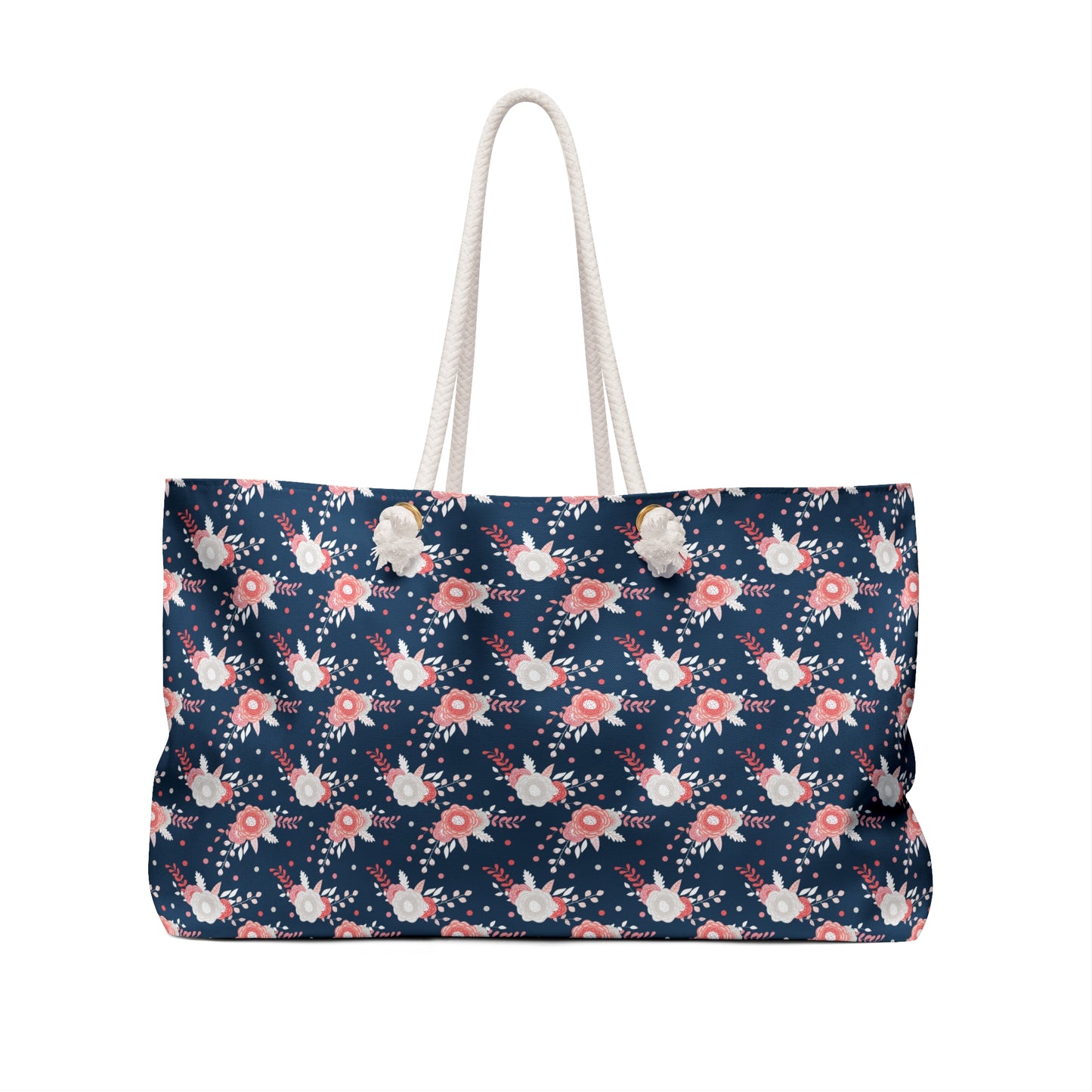 Coral & Navy Floral Weekender Bag