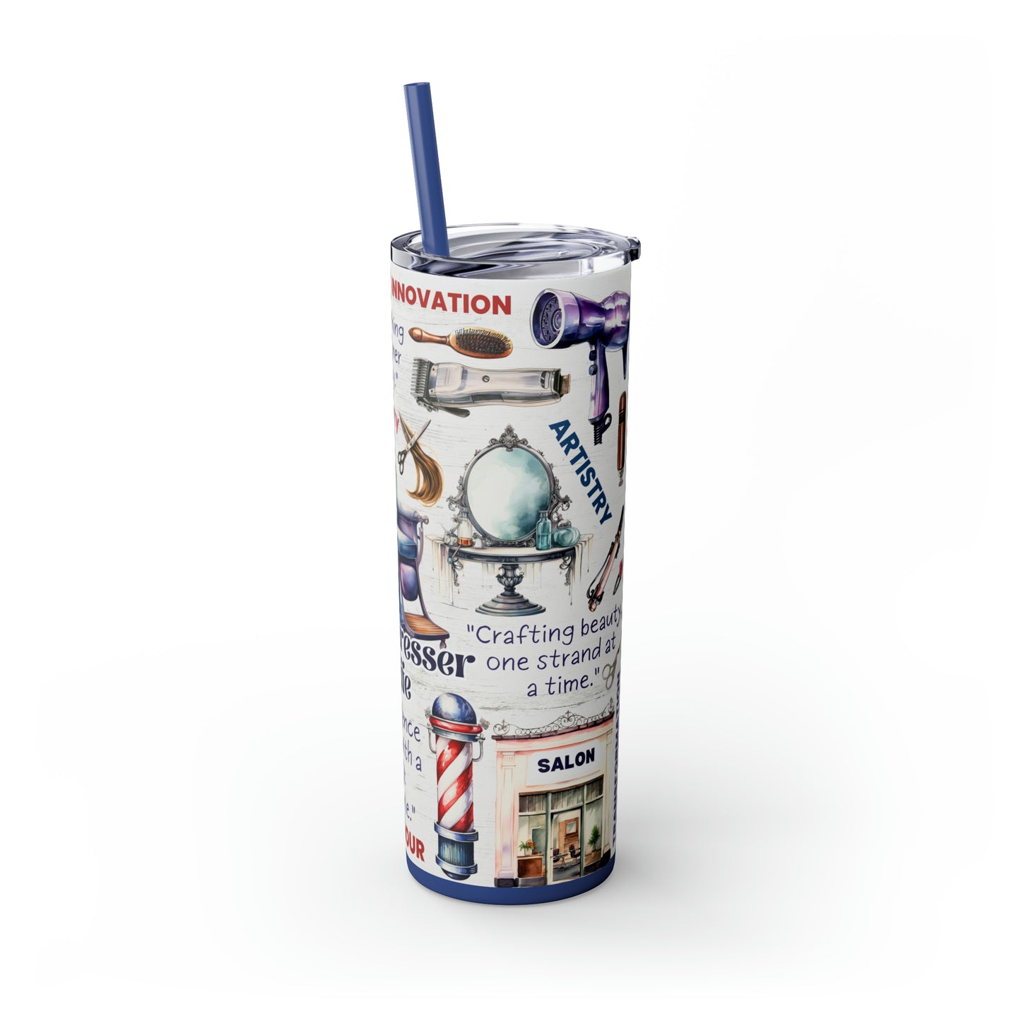 Hairdresser Life EcoChic 20oz Skinny Stainless Steel Tumbler with Straw