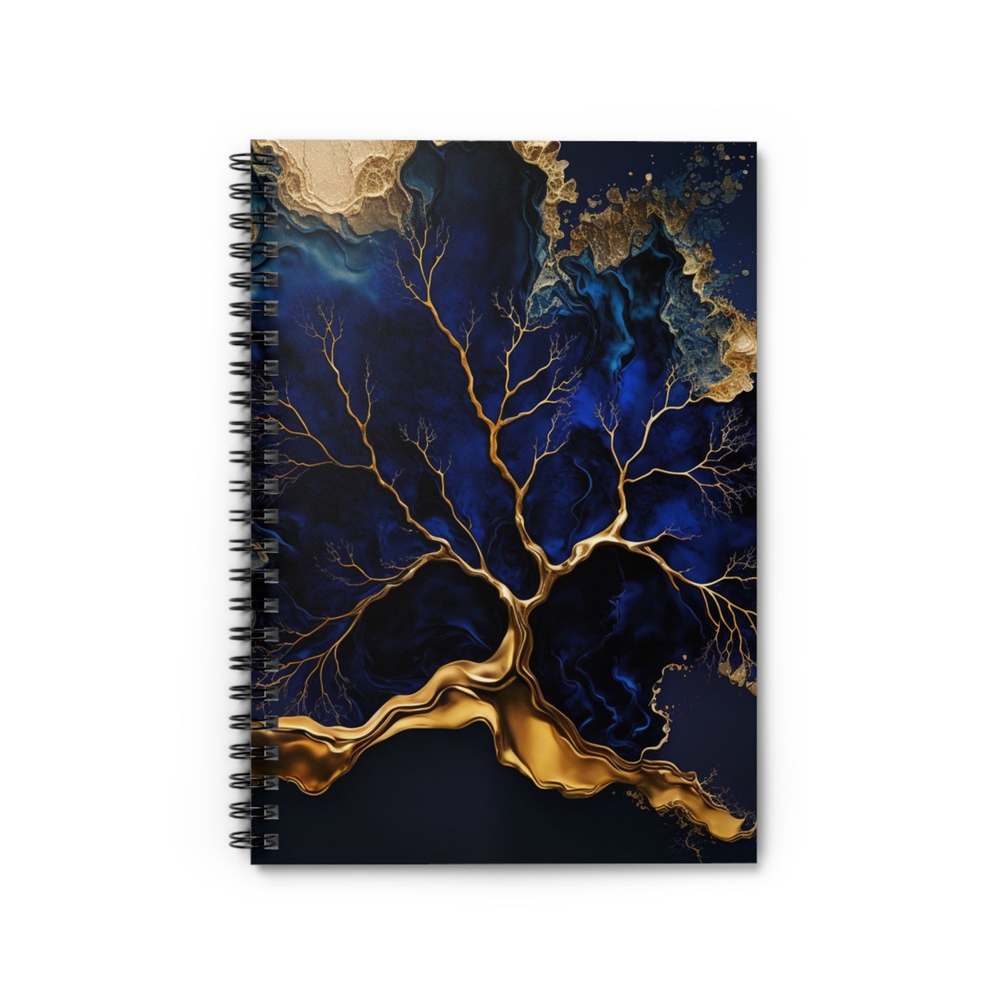 Blue & Gold journal or Notebook. Boho, minimalist, Notes Spiral Notebook - Ruled Line