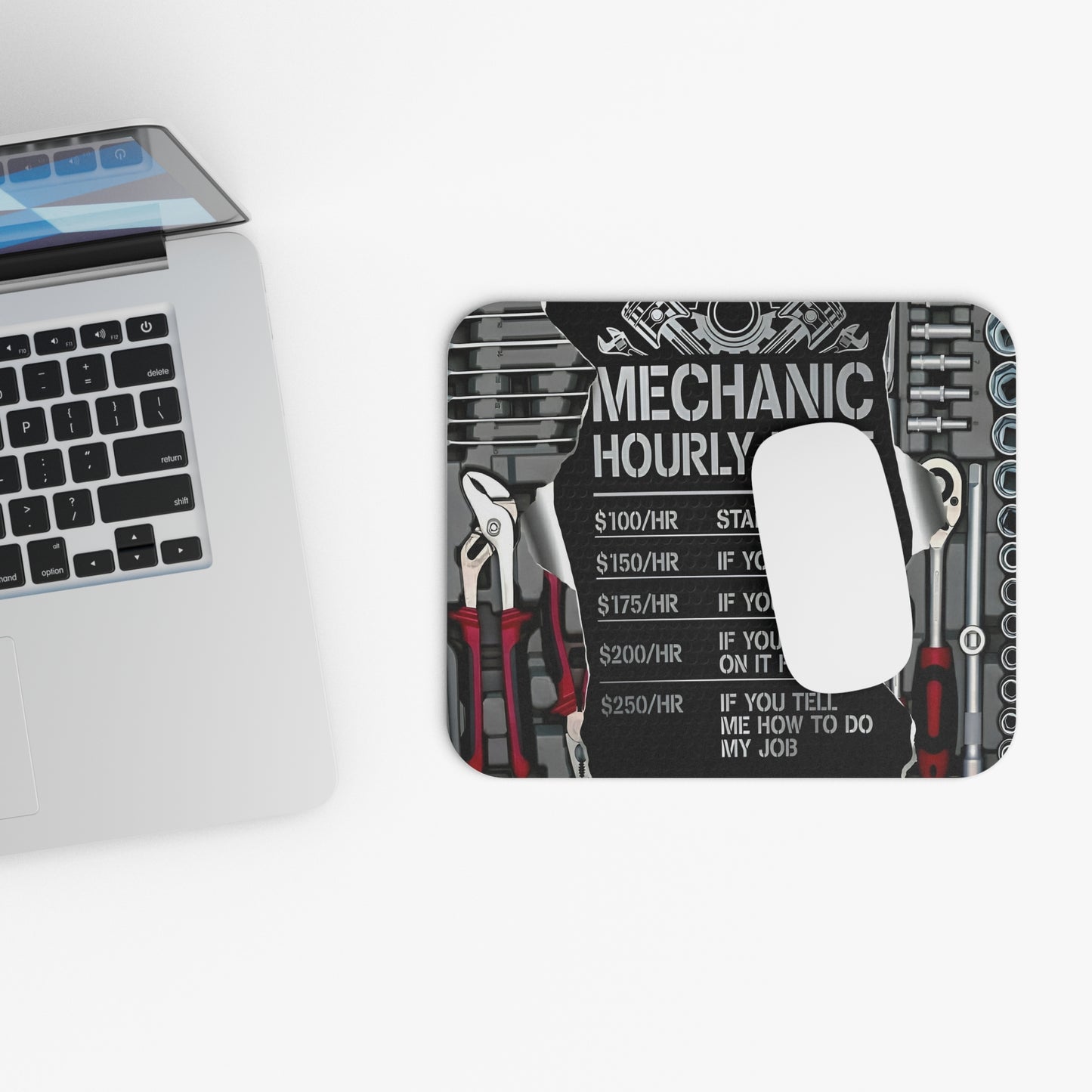 Mechanics Hourly Rate Mouse Pad (Rectangle)