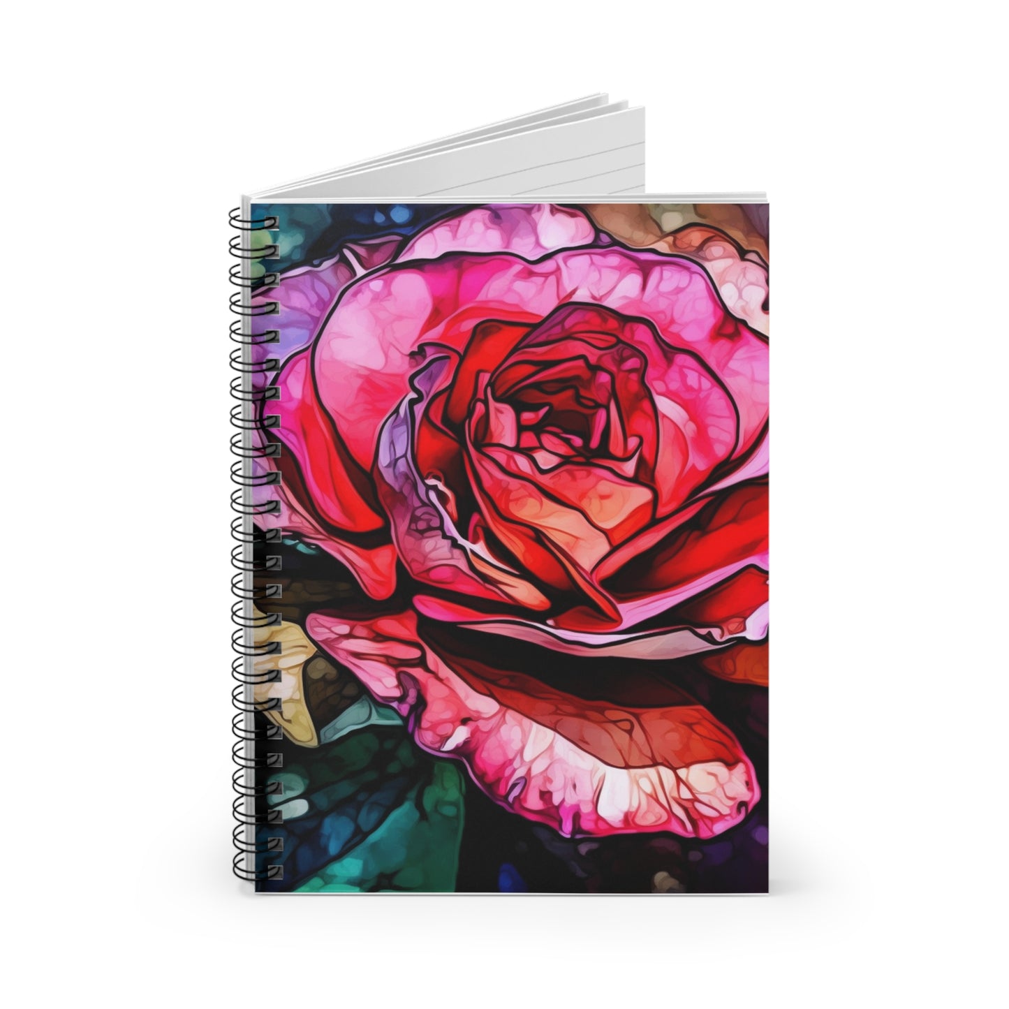 Artistic rose floral journal or Notebook. Notes Spiral Notebook - Ruled Line