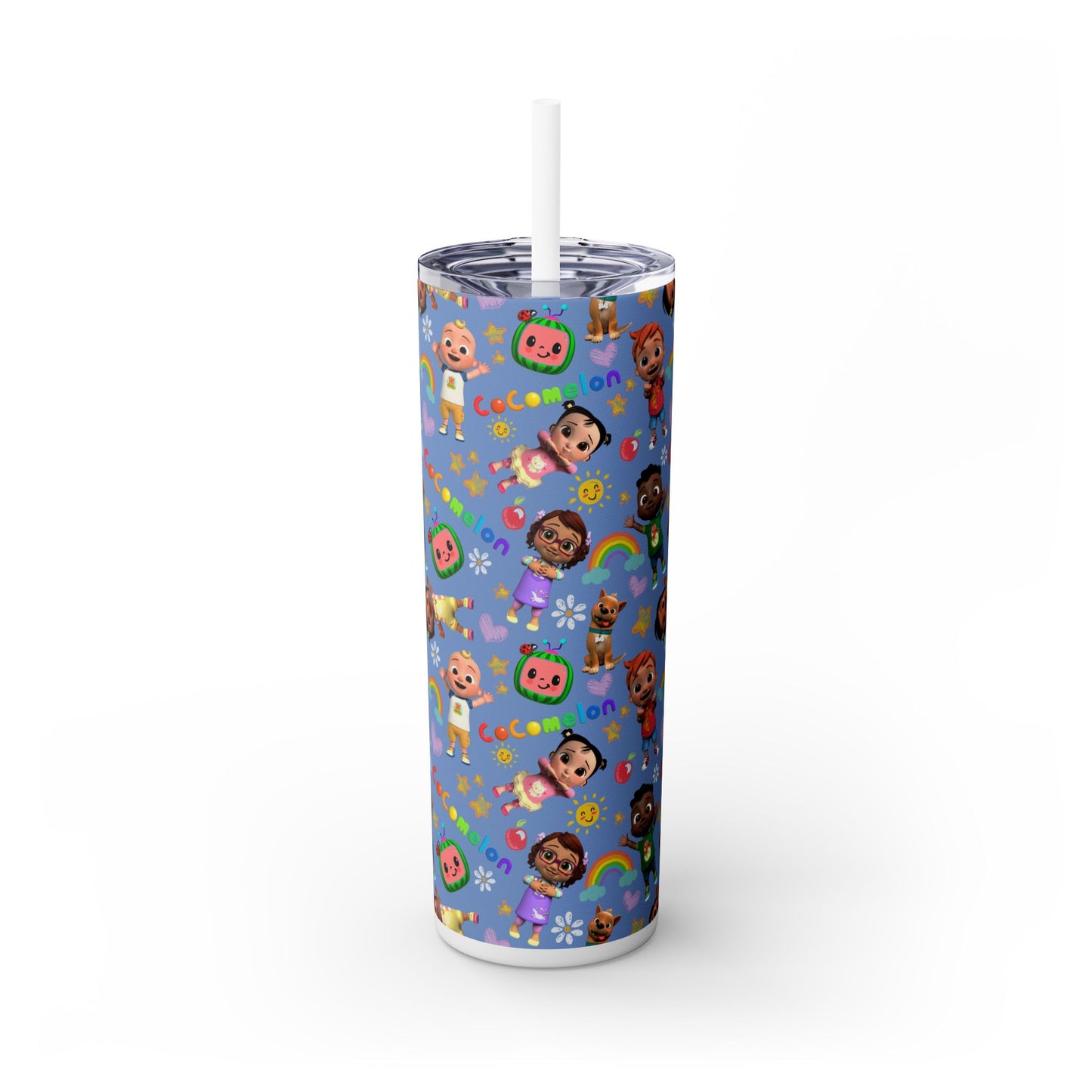 Coco Melon Skinny Tumbler with Straw, 20oz