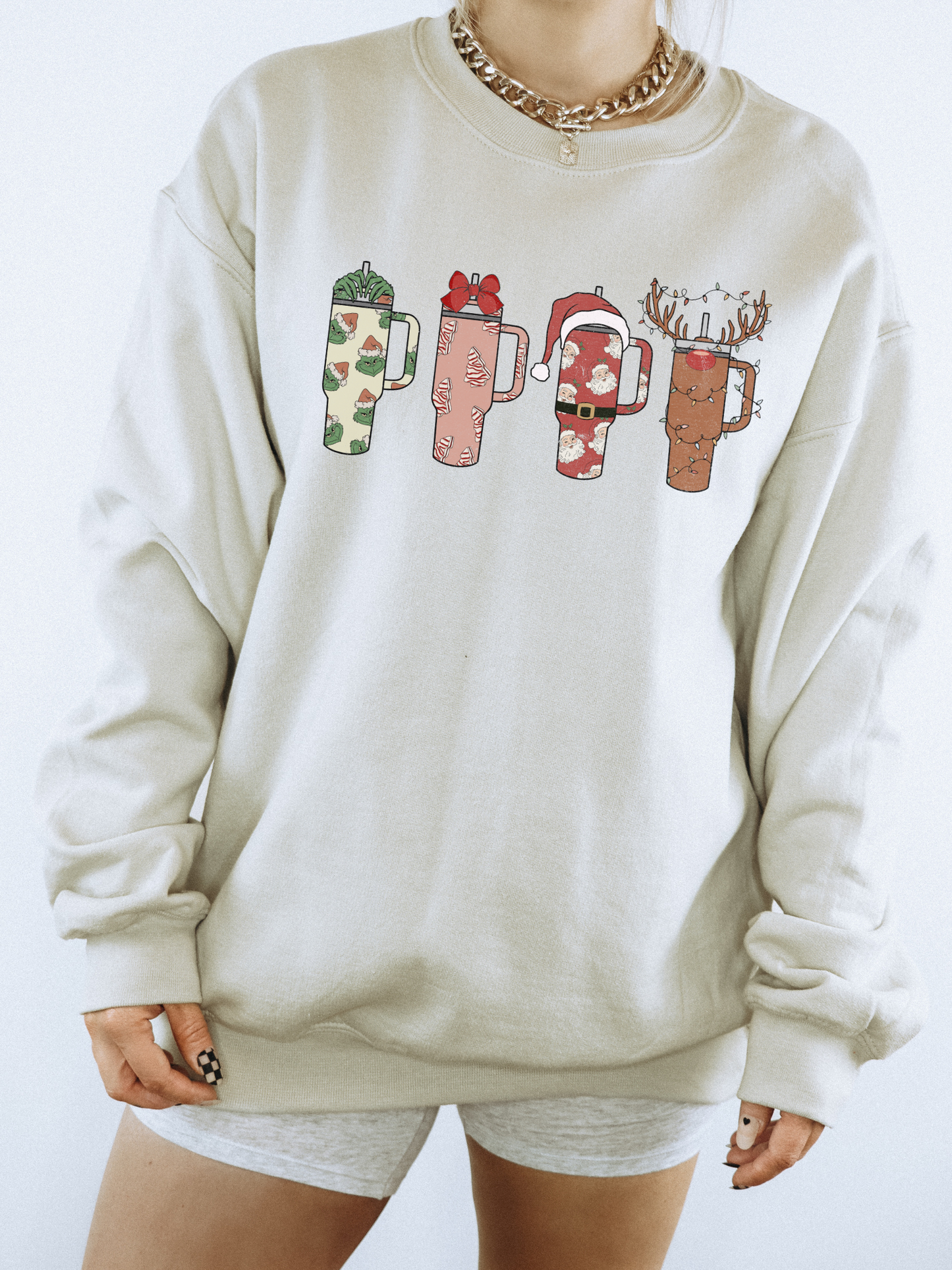 Tumbler Christmas Crewneck Sweatshirt