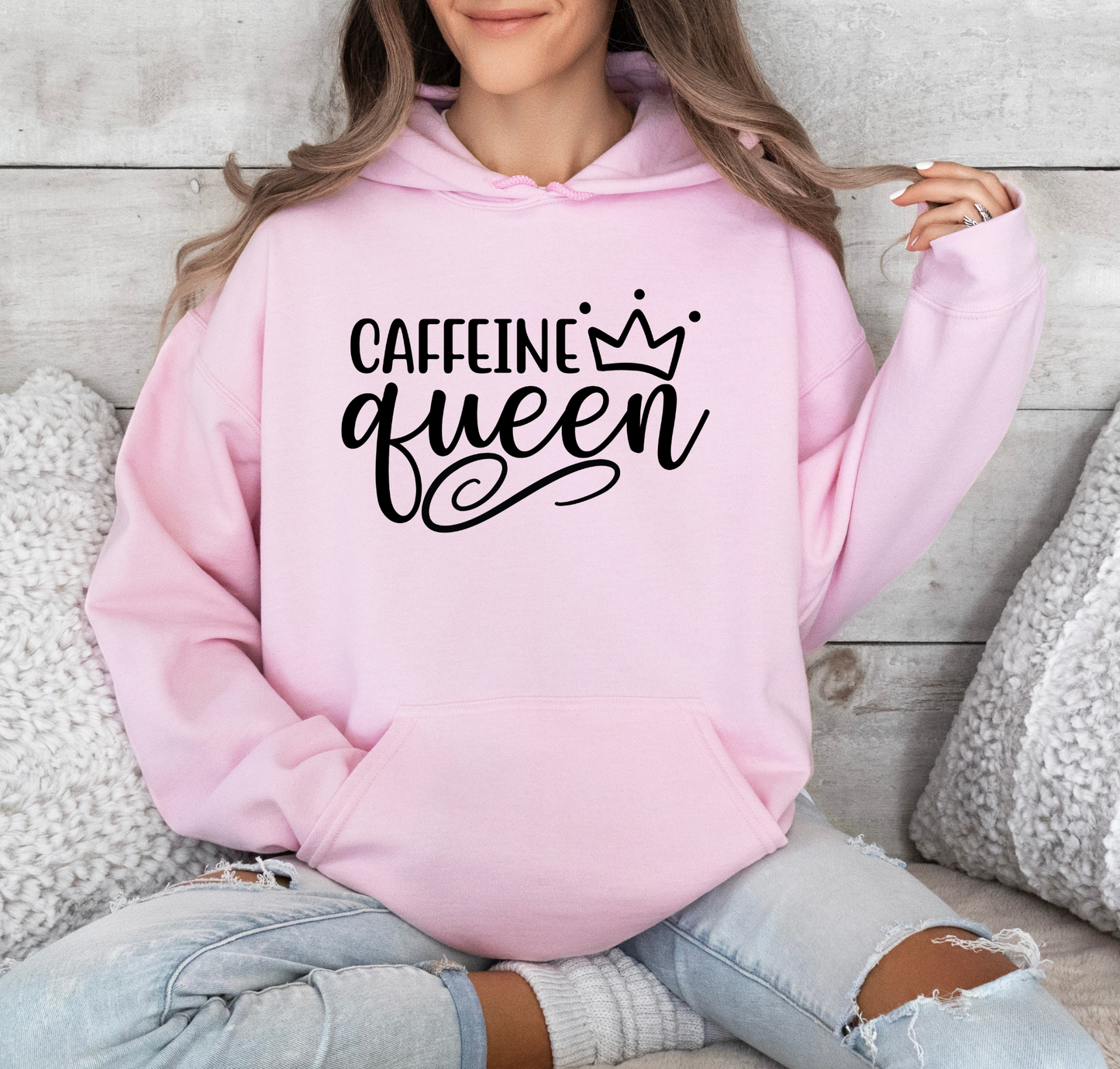 Caffeine Queen Hoodie - Comfortable & Fashionable Sweatshirt in Multiple Colors Coffee Lover, Caffeine Lover