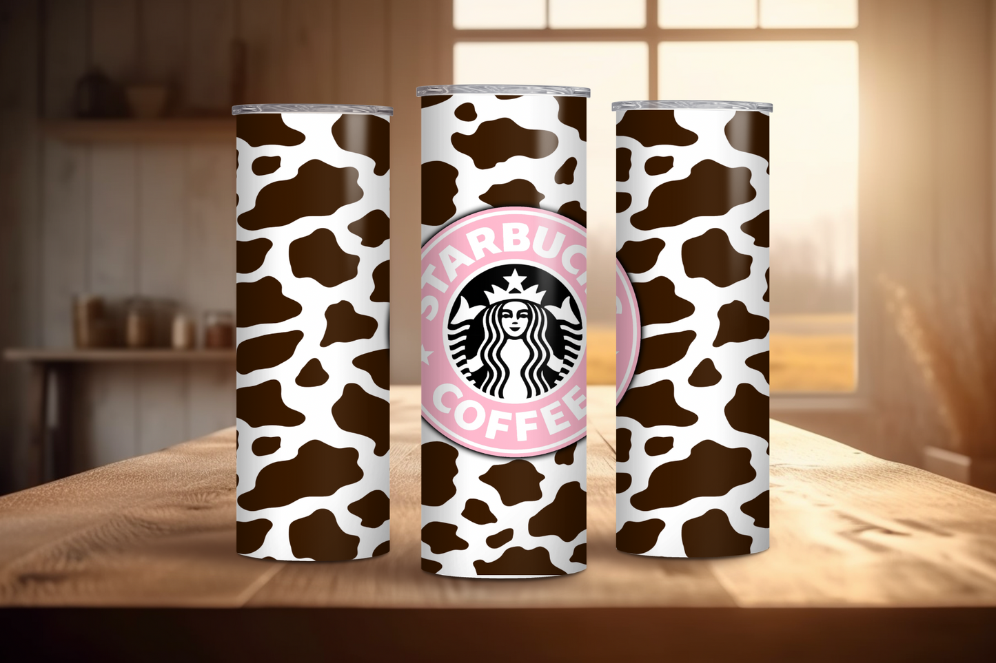 Starbucks Coffee Pink & Brown Skinny Tumbler, 20oz