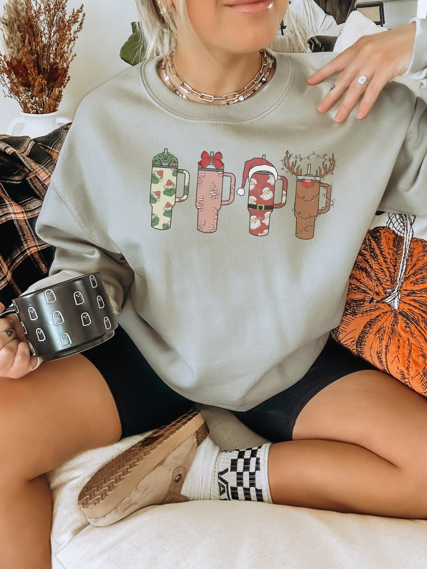 Tumbler Christmas Crewneck Sweatshirt
