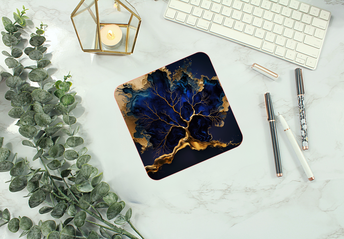 Gold, & Blue Mouse Pad (Rectangle)