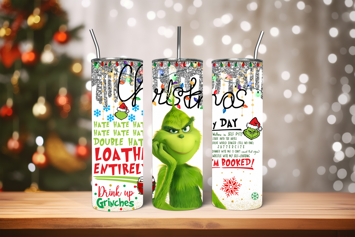 Merry Grinchmas 20oz Skinny Tumbler - Festive & Insulated