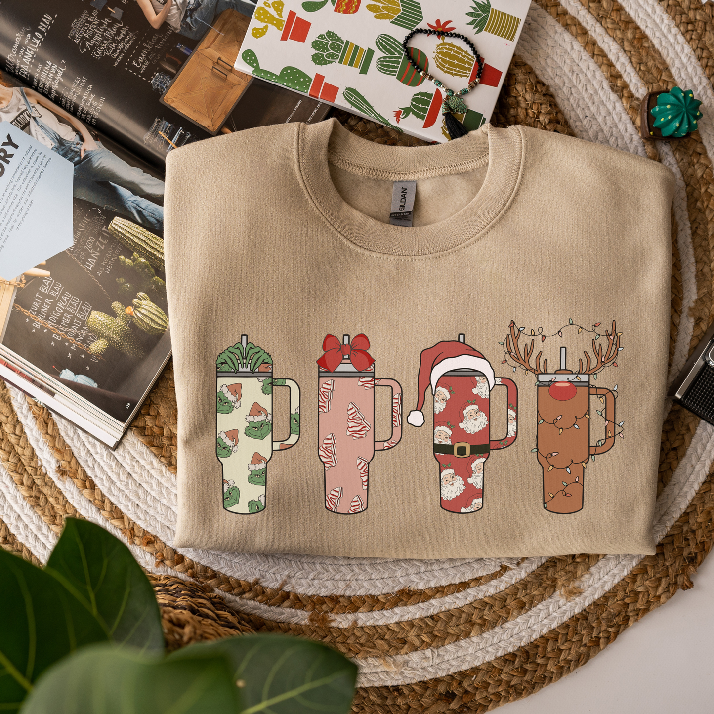 Tumbler Christmas Crewneck Sweatshirt