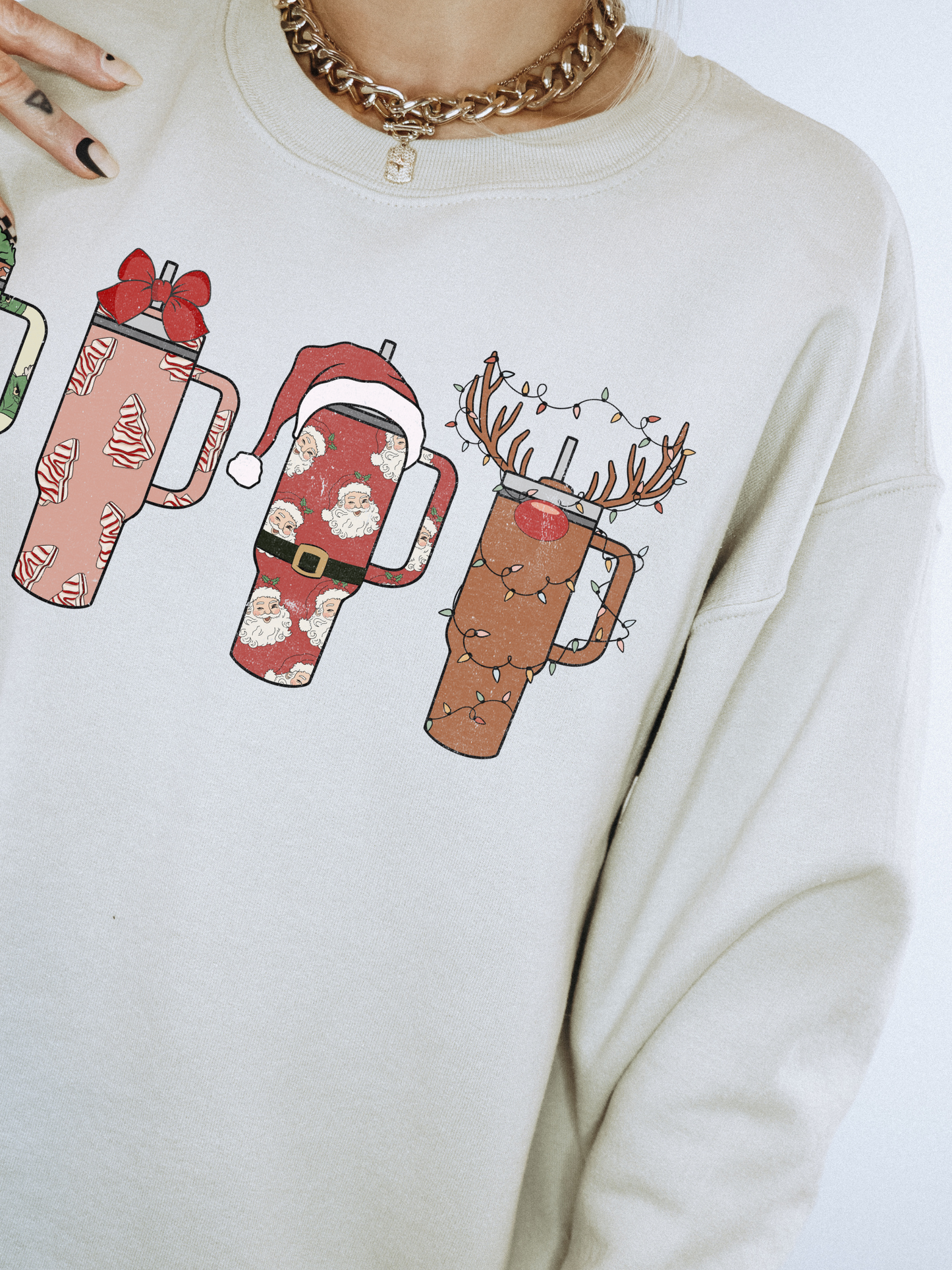 Tumbler Christmas Crewneck Sweatshirt