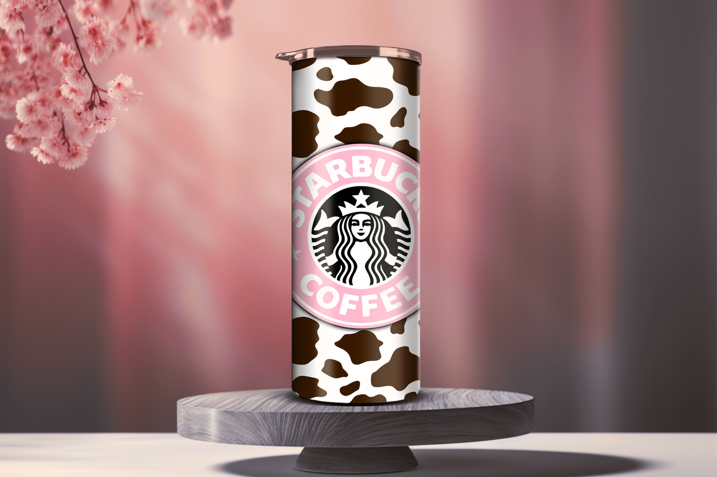 Starbucks Coffee Pink & Brown Skinny Tumbler, 20oz