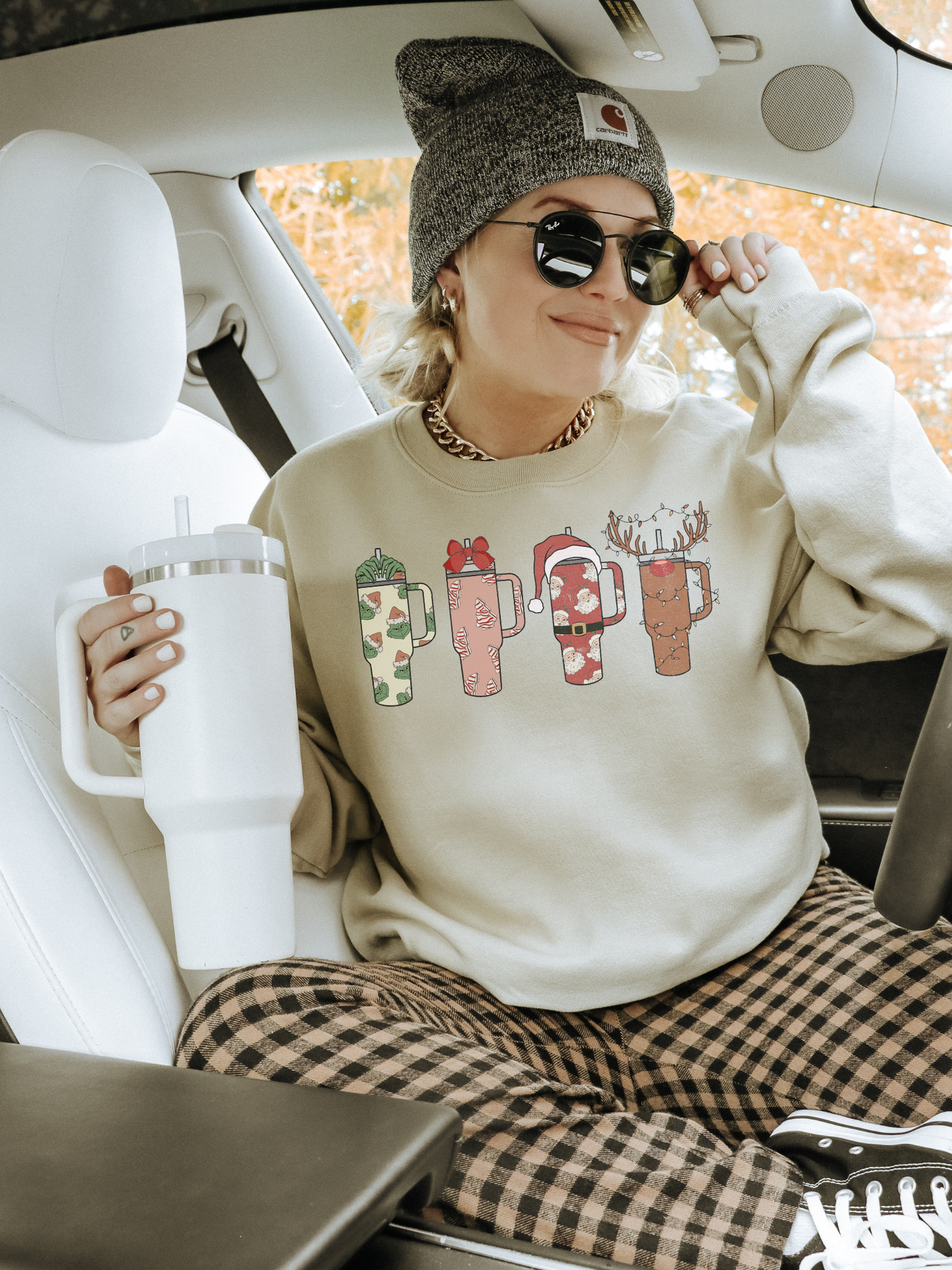 Tumbler Christmas Crewneck Sweatshirt