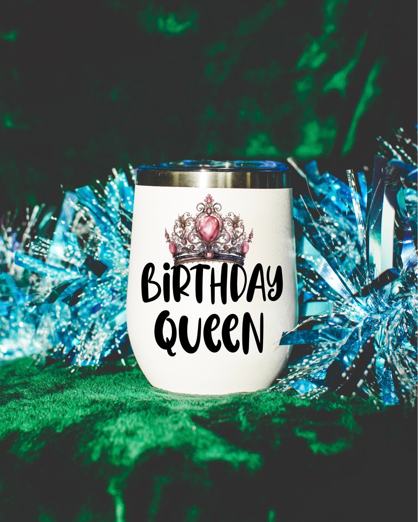 Birthday Queen Insulated Wine Tumbler - Elegant, Personalized Drinkware