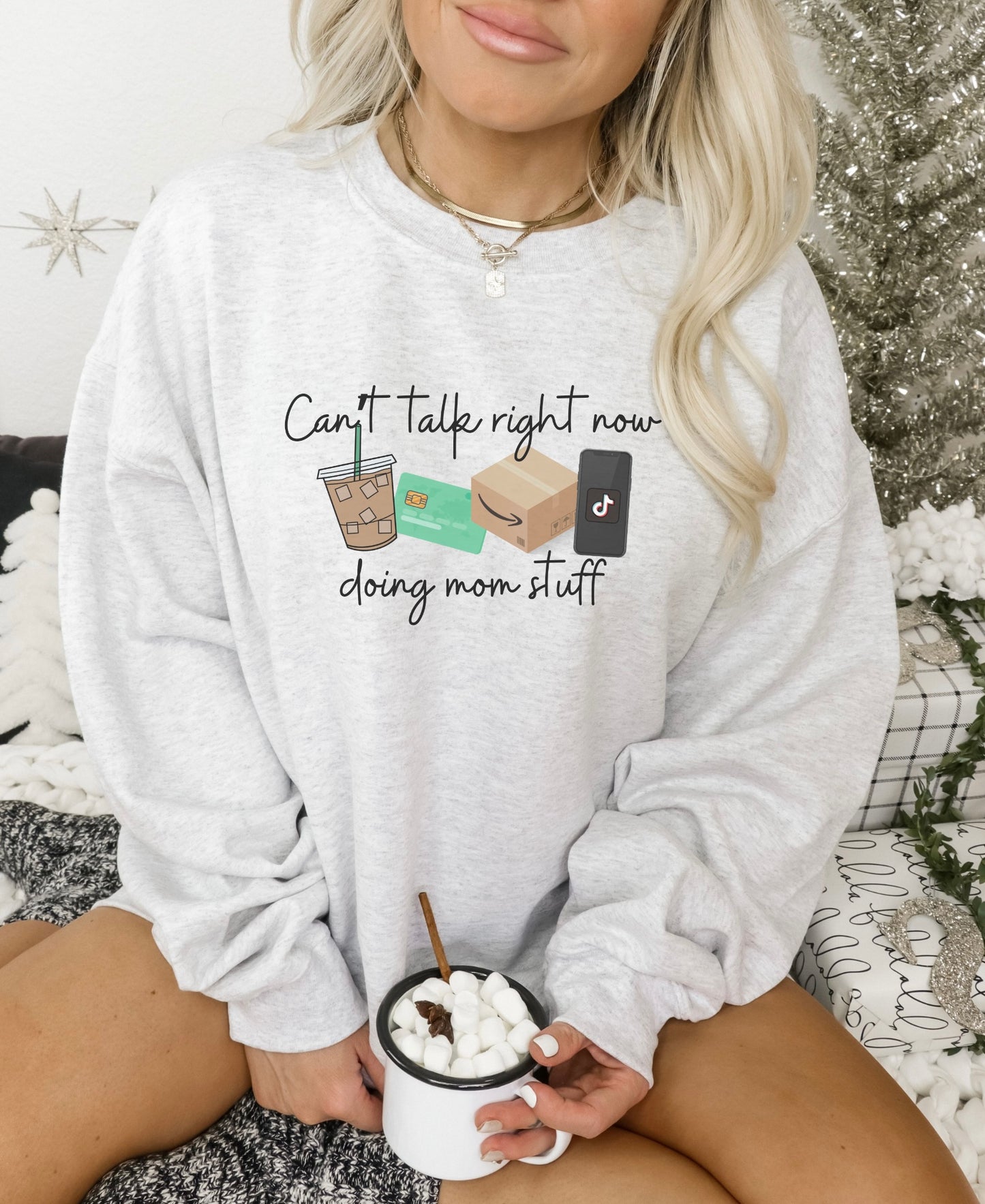 Can’t Right Now Doing Mom Stuff Crewneck Sweatshirt