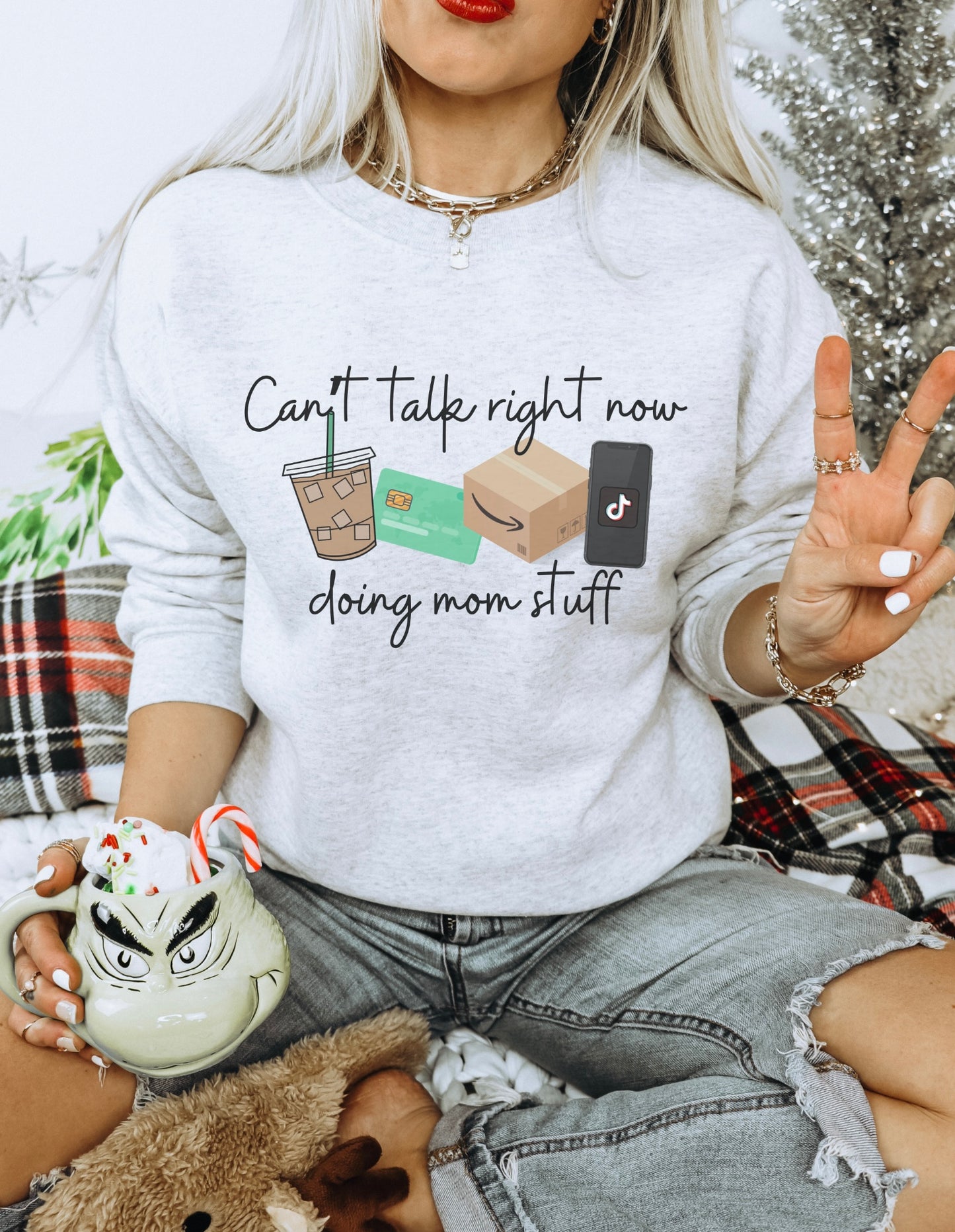 Can’t Right Now Doing Mom Stuff Crewneck Sweatshirt