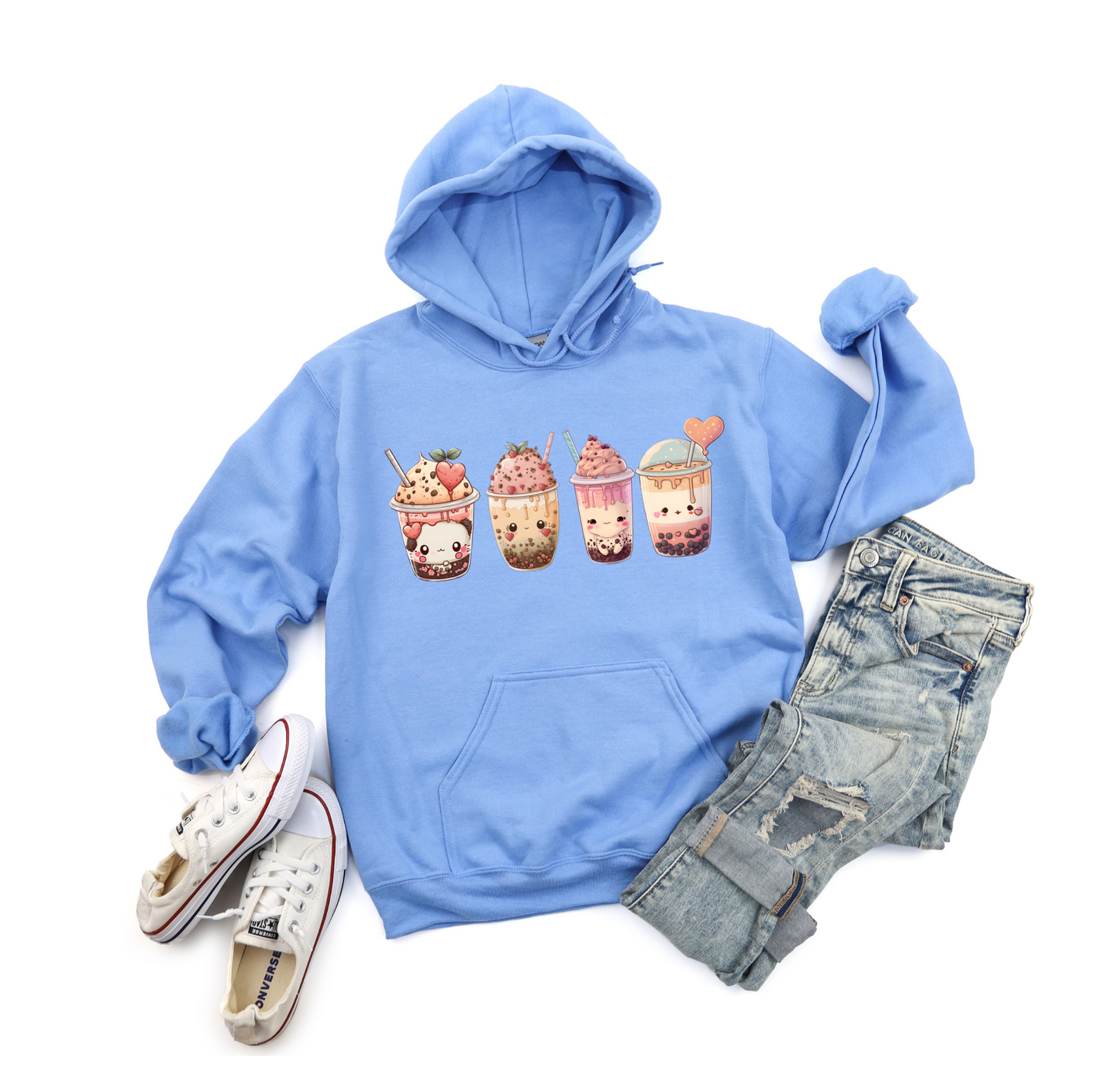 Kawaii Lovers' BubbleTea Unisex Hoodie - Comfortable & Fashionable Sweatshirt in Multiple Colors