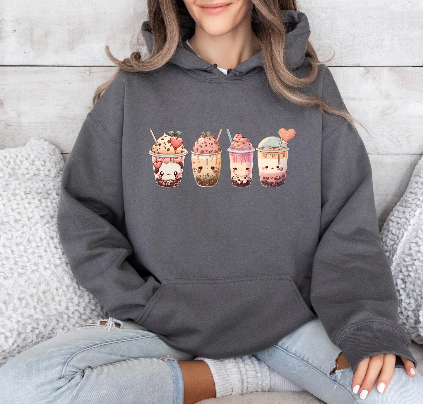 Kawaii Lovers' BubbleTea Unisex Hoodie - Comfortable & Fashionable Sweatshirt in Multiple Colors