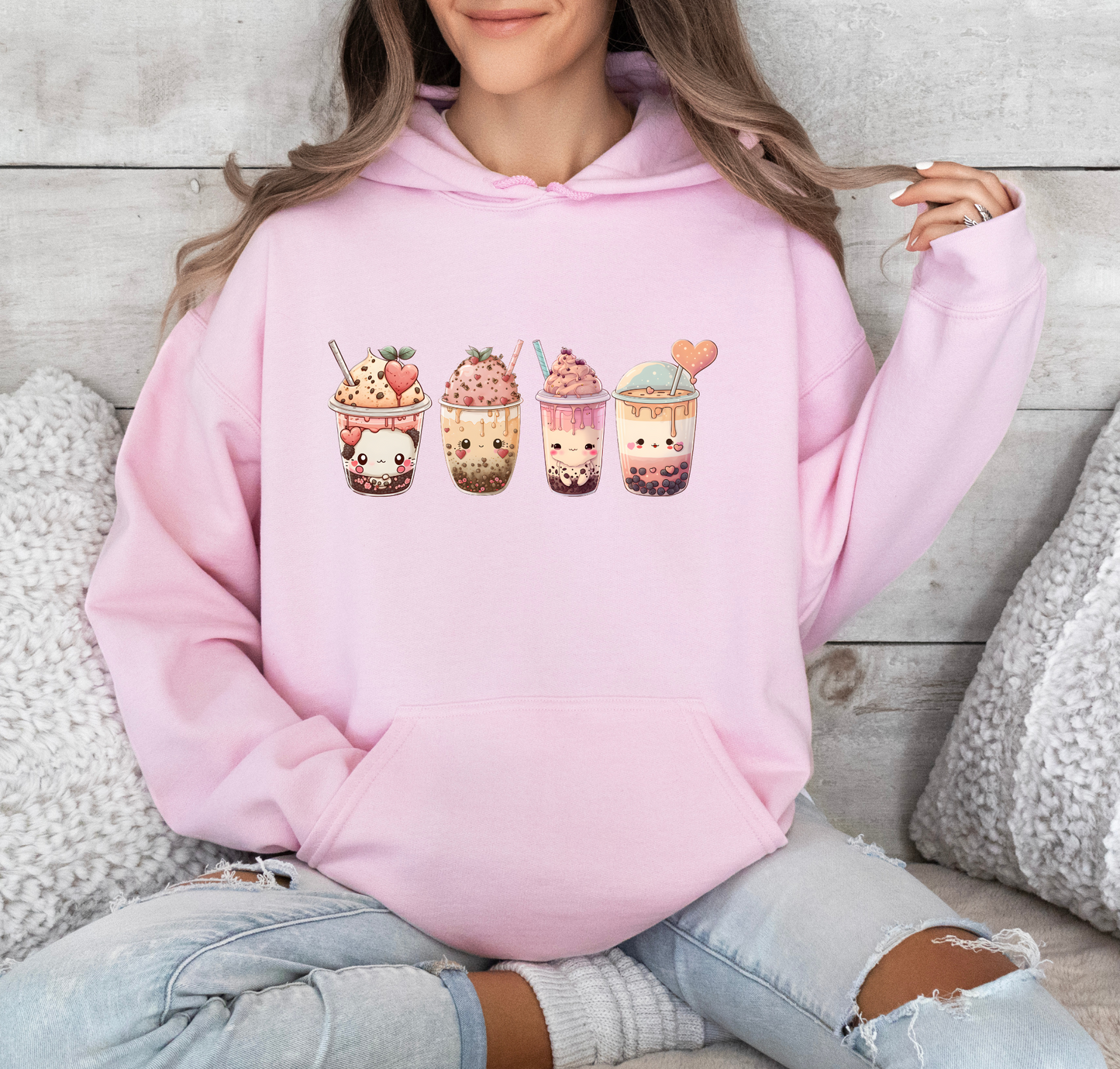 Kawaii Lovers' BubbleTea Unisex Hoodie - Comfortable & Fashionable Sweatshirt in Multiple Colors