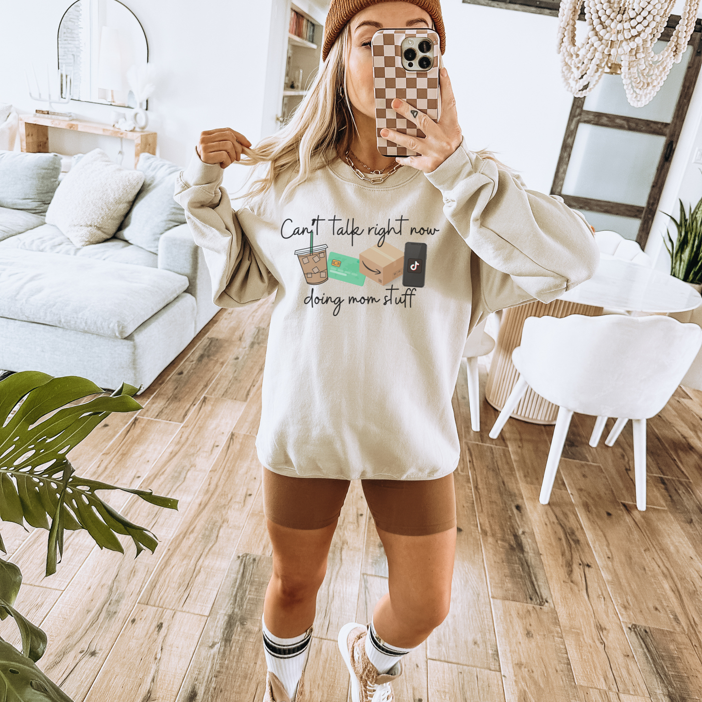 Can’t Right Now Doing Mom Stuff Crewneck Sweatshirt