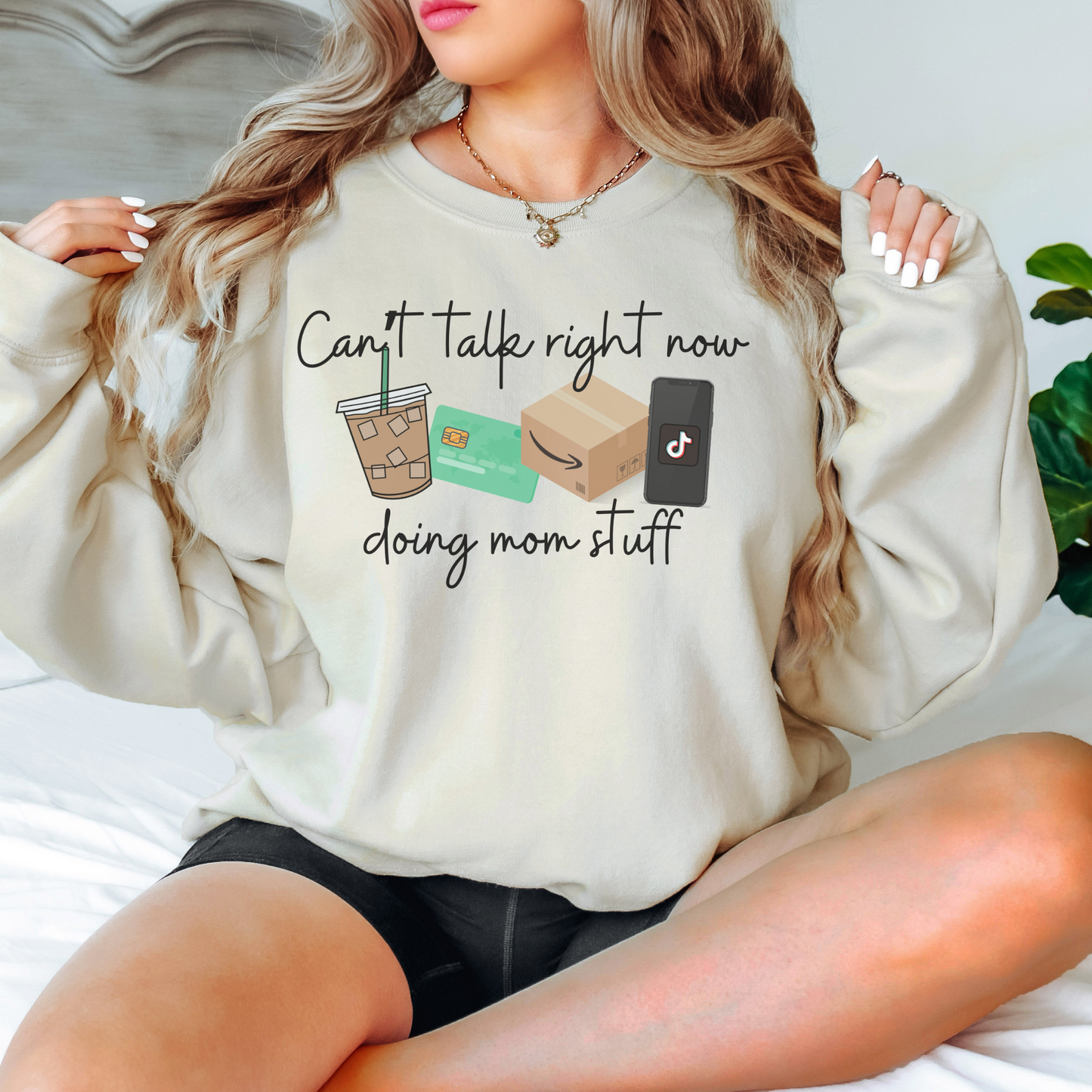 Can’t Right Now Doing Mom Stuff Crewneck Sweatshirt