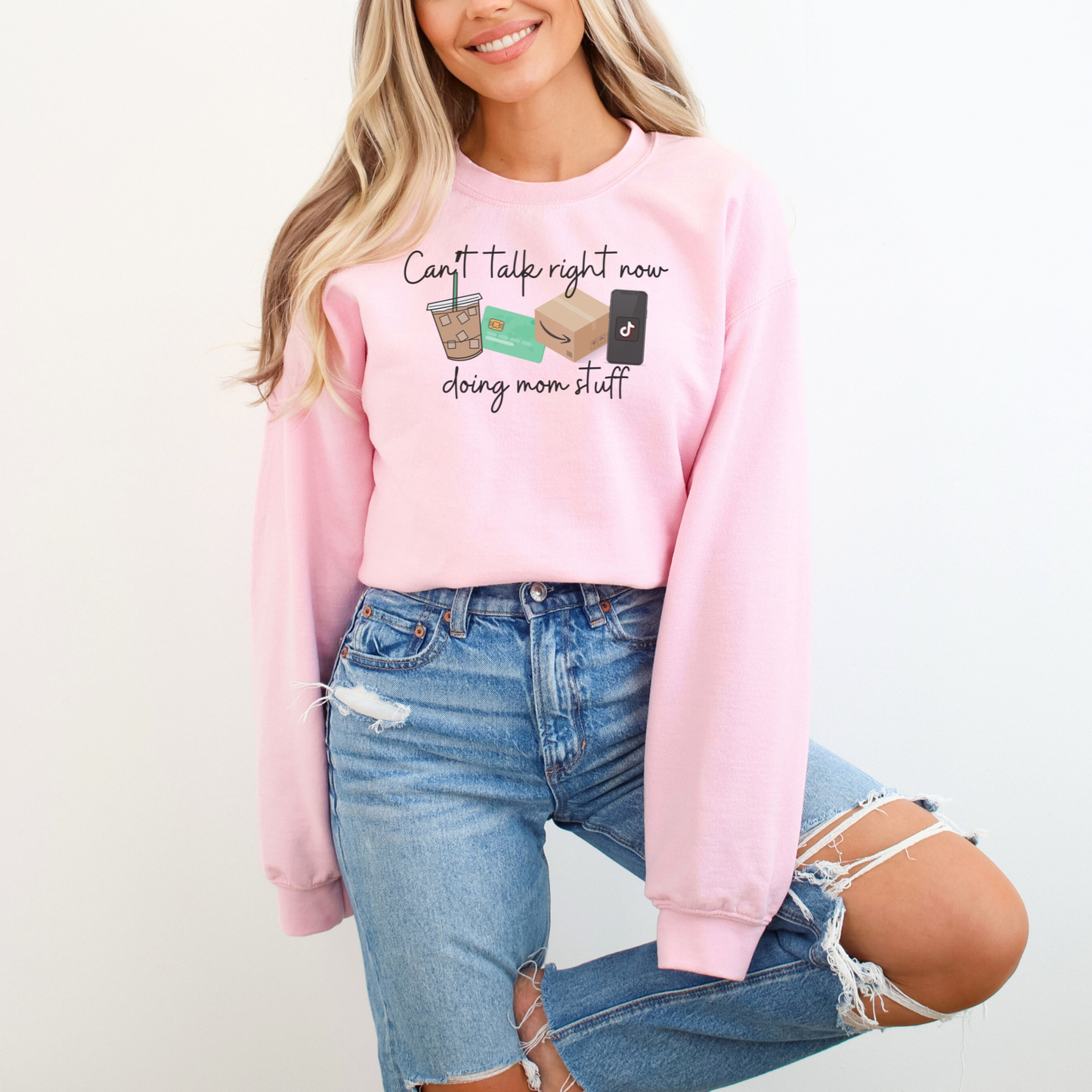Can’t Right Now Doing Mom Stuff Crewneck Sweatshirt