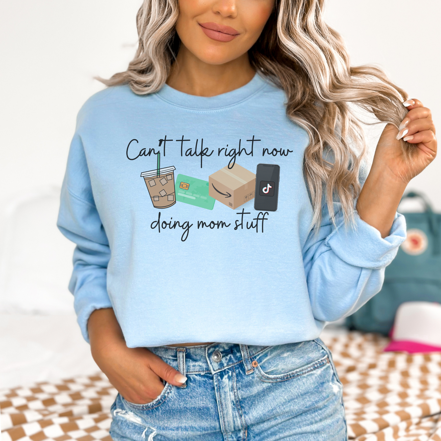 Can’t Right Now Doing Mom Stuff Crewneck Sweatshirt