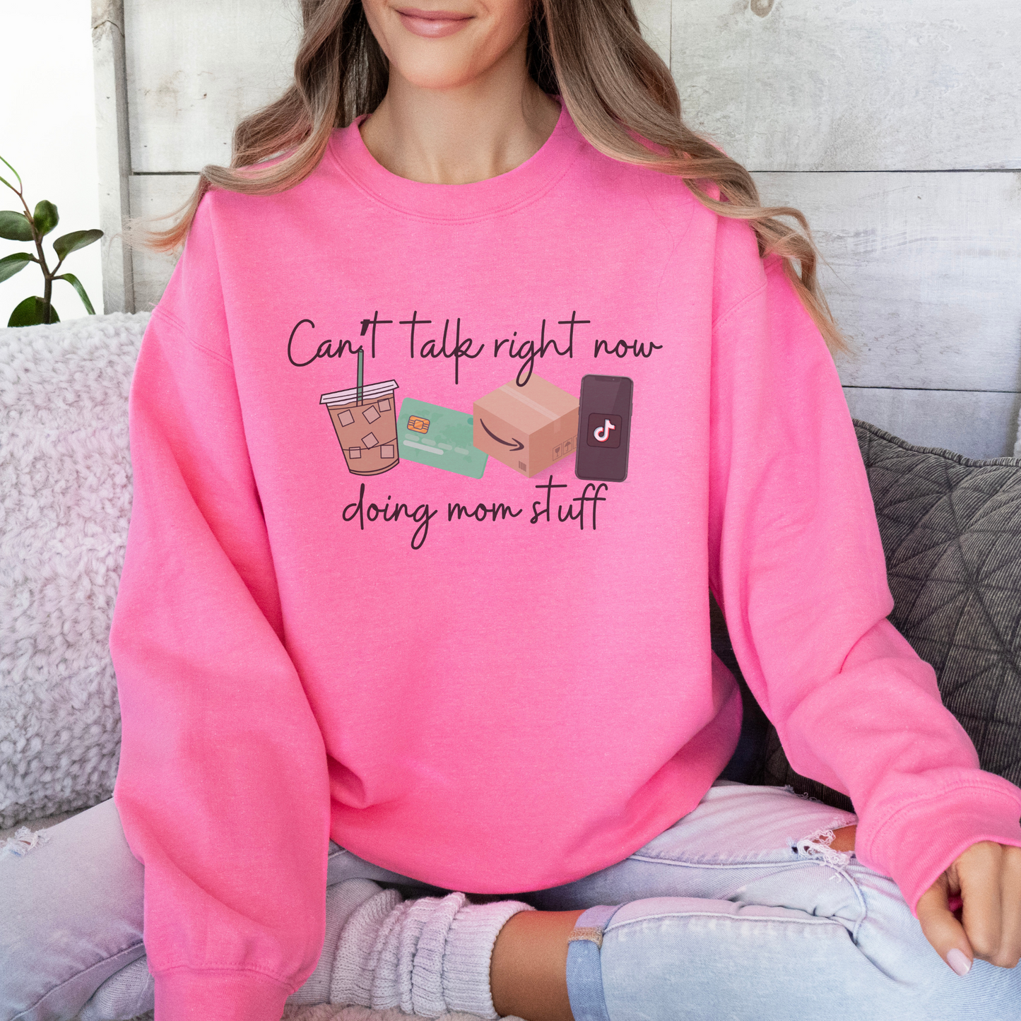 Can’t Right Now Doing Mom Stuff Crewneck Sweatshirt
