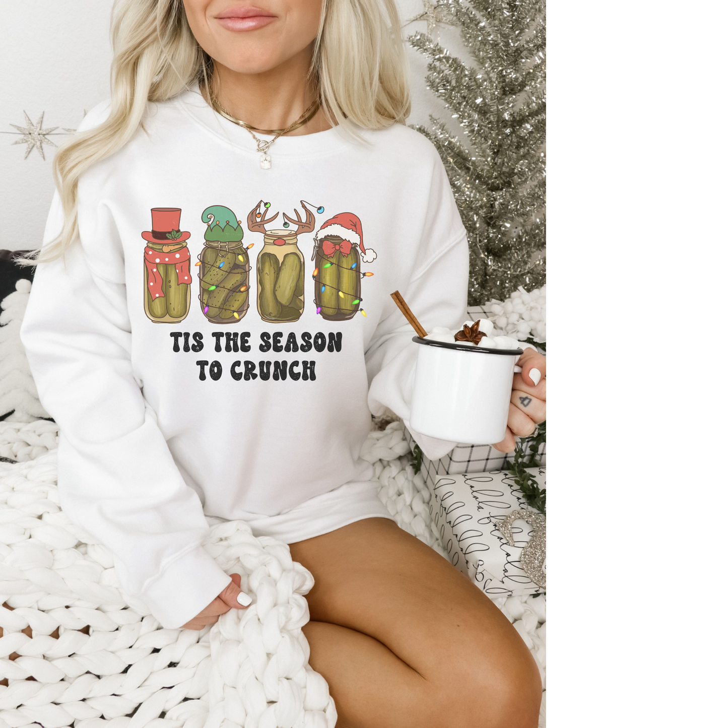 It’s The Season to Crunch, Christmas Pickle Crewneck Sweatshirt