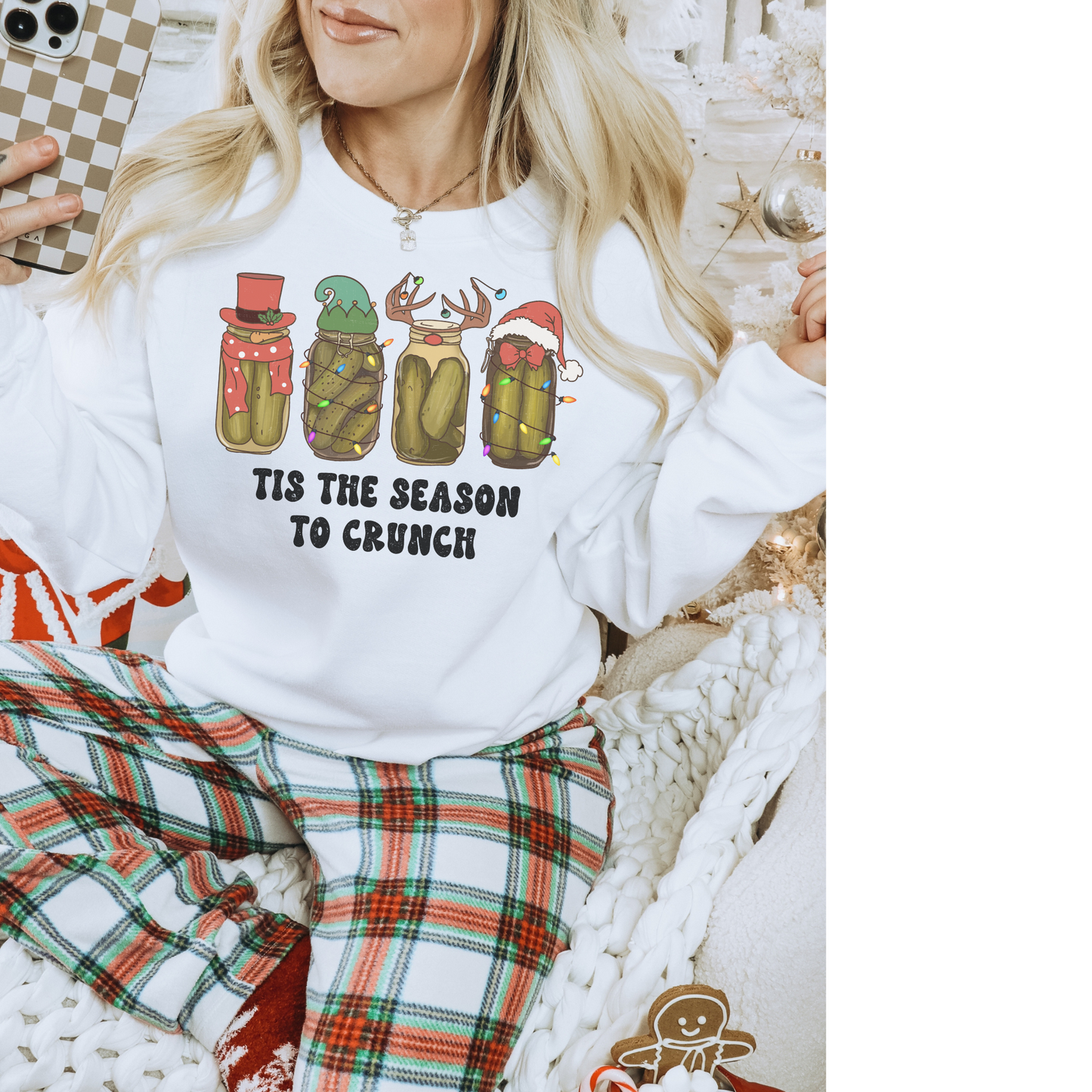 It’s The Season to Crunch, Christmas Pickle Crewneck Sweatshirt