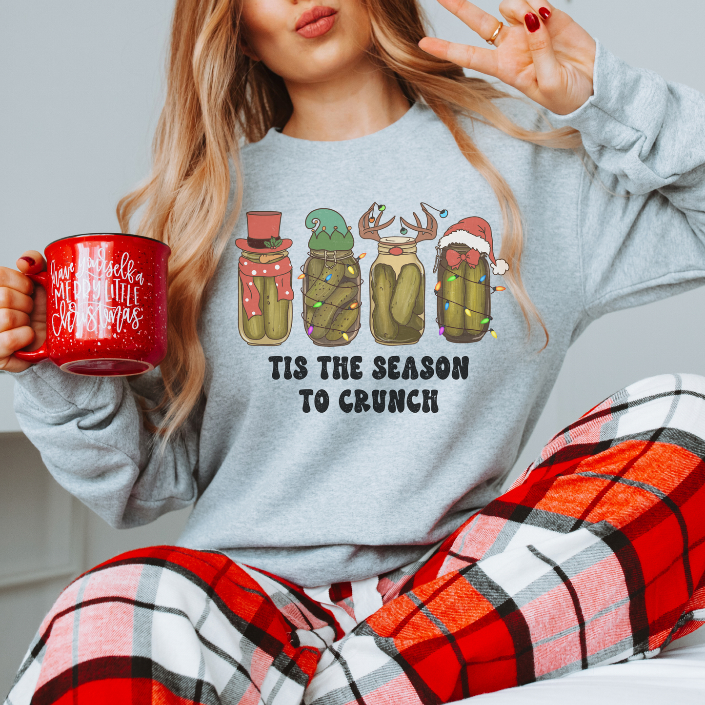 It’s The Season to Crunch, Christmas Pickle Crewneck Sweatshirt