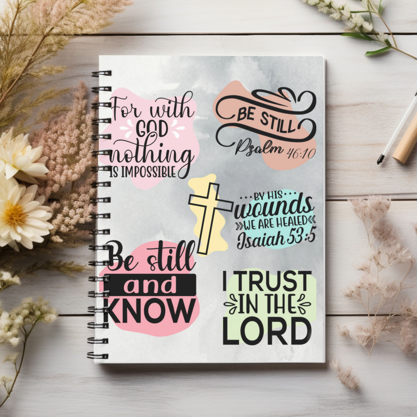 Be Still & Know! Journal or Notebook. Minimalist, Notes Spiral Notebook - Ruled Line