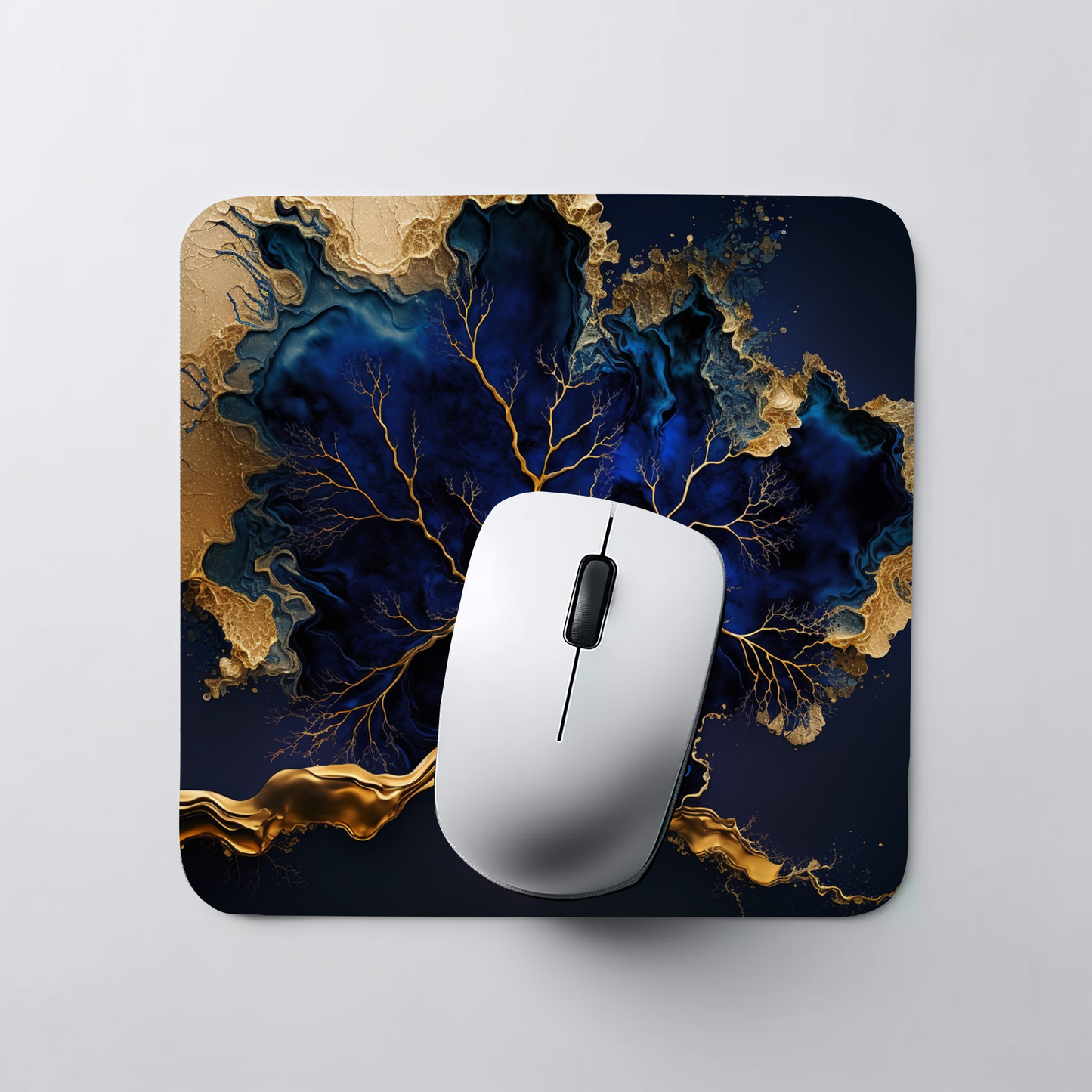 Gold, & Blue Mouse Pad (Rectangle)