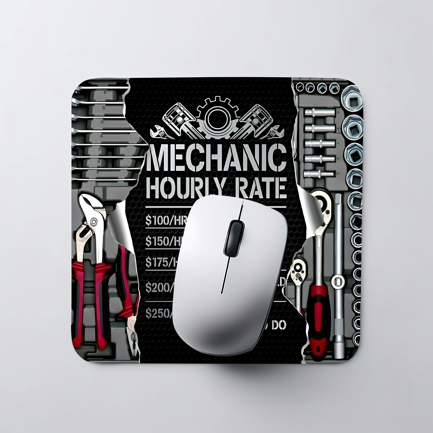 Mechanics Hourly Rate Mouse Pad (Rectangle)