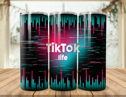 Tik Tok Life Skinny Tumbler, 20oz