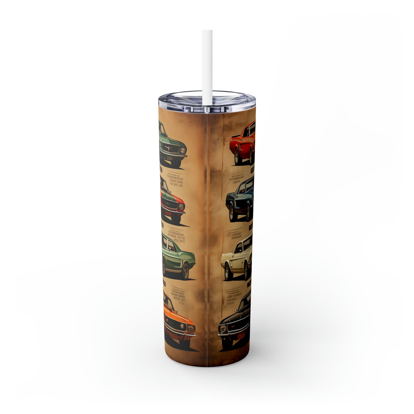 Classic Mustang Skinny Tumbler with Straw, 20oz