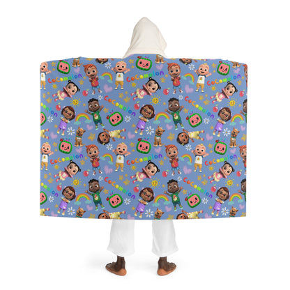 Coco Melon Hooded Sherpa Fleece Blanket