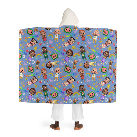 Coco Melon Hooded Sherpa Fleece Blanket