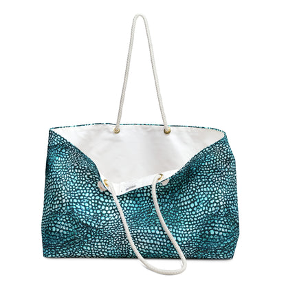 Teal Animal Print Weekender Bag