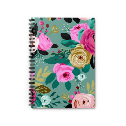 Floral Tea Party Journal  or Notebook. Diary Notes Spiral Notebook - Ruled Lined