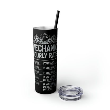 Mechanics Rate Skinny Tumbler with Straw, 20oz