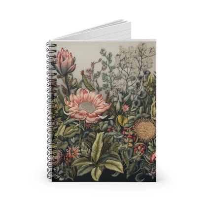 Victorian Embroidery Journal or Notebook. Diary Notes Spiral Notebook - Ruled Lined