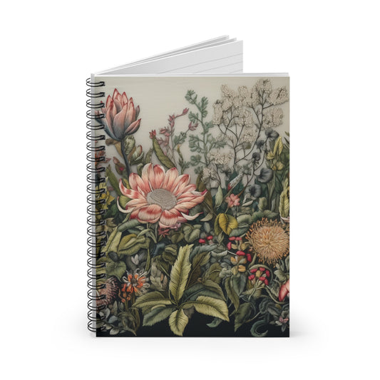 Victorian Embroidery Journal or Notebook. Diary Notes Spiral Notebook - Ruled Lined